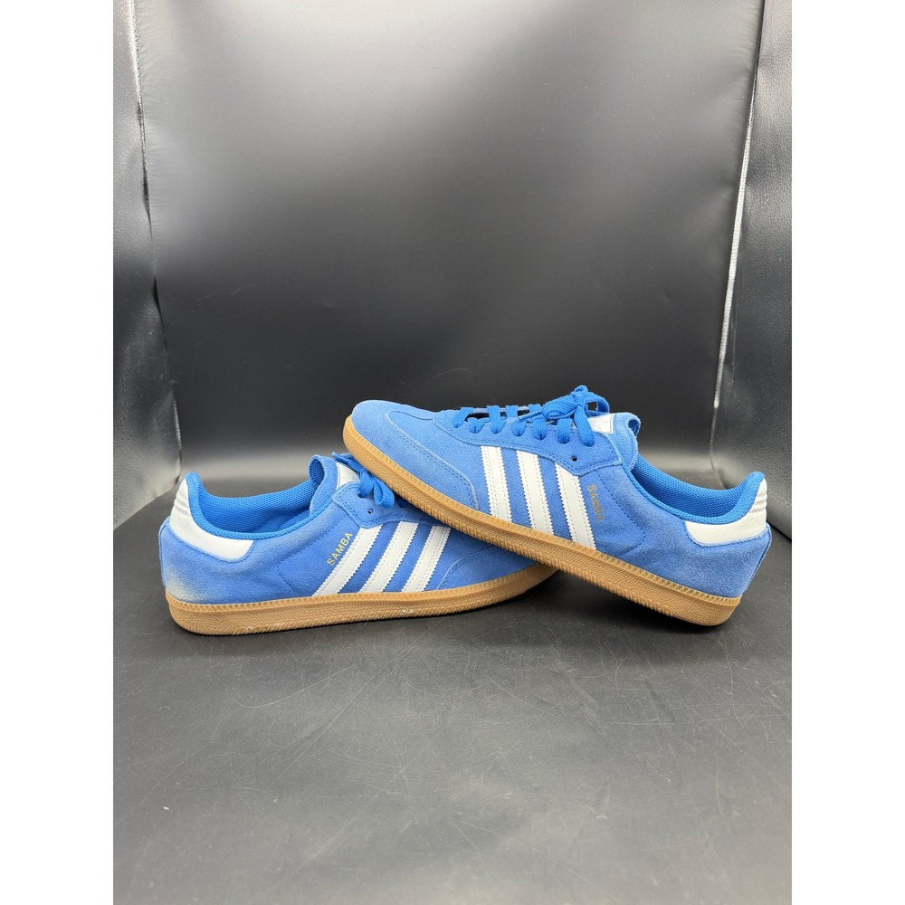 Adidas Samba ADV Skateboarding Blue Suede Gum Sole Size 12 Blue Men - Picture 10 of 11
